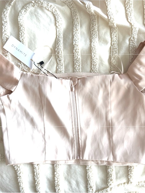 Dynamite Tops - Dynamite Pale Blush Cropped Bustier Top